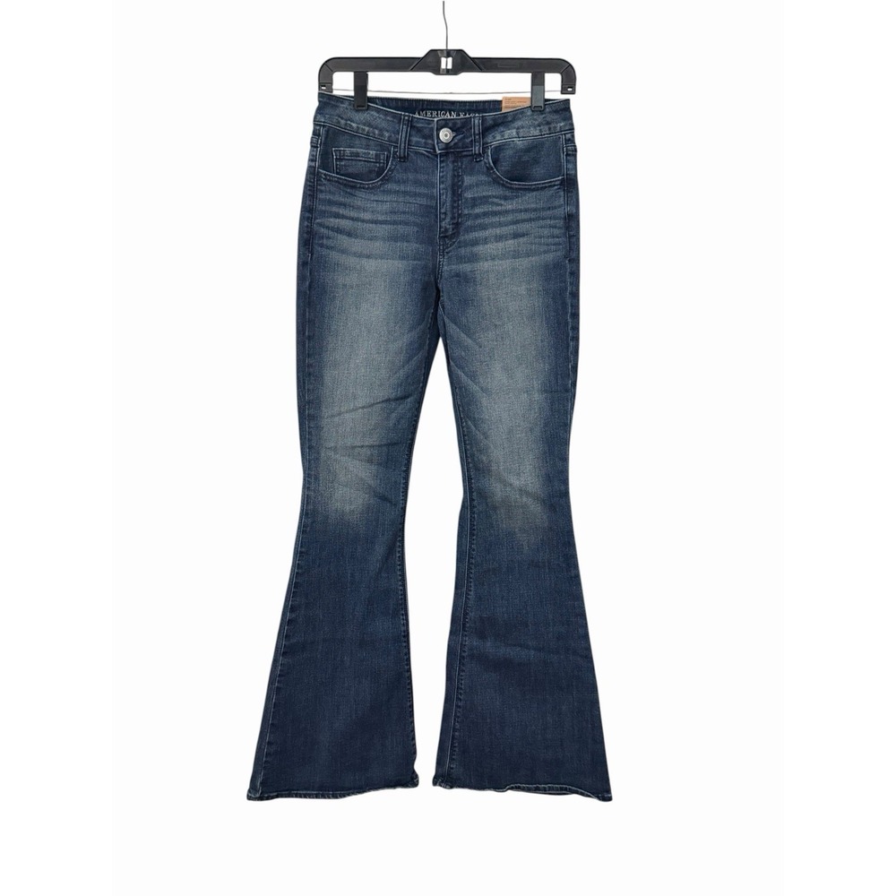 American Eagle Artist Flare Jeans Womens 6 Blue Dark Wash Stretch NEW #X2-5